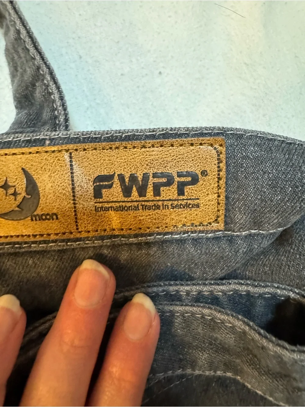 FWPP Denim Hobo Shoulder Bag Gray Charcoal Jeans Style Utility Tote
